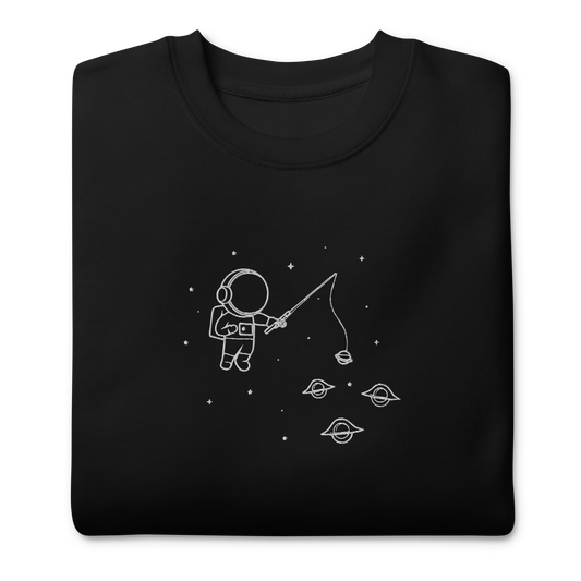 astronaut fishing unisex sweatshirt